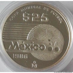 25 Pesos 1986 Coupe du Monde 1986