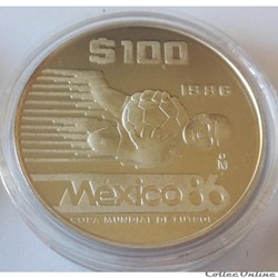 100 Pesos 1986 Coupe du monde de football Mexique 1986