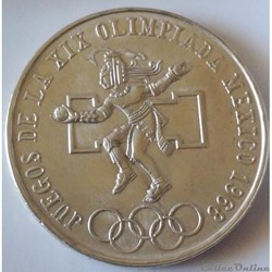 25 pesos 1968 argent silver km#479 "summer Olympics"