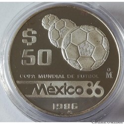 50 Pesos 1986 Coupe du monde de football Mexique 1986