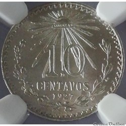10 centavos 1927 NGC MS66