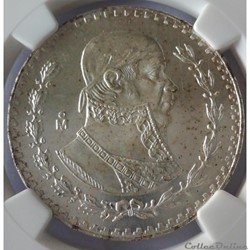 1 Peso 1966 Jose Morelos y Pavon Mexico NGC MS65