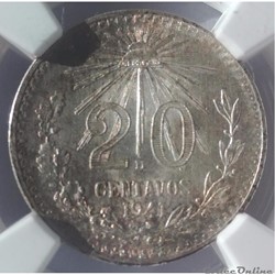 20 Centavos 1941 Mo NGC MS65