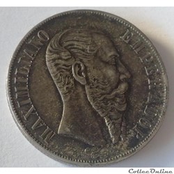 1 Peso 1866 Maximilien 1er GENI AU58