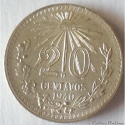 20 Centavos 1940 Mo