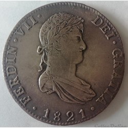 8 Reales 1821 Ferdinand VII GENI XF Details