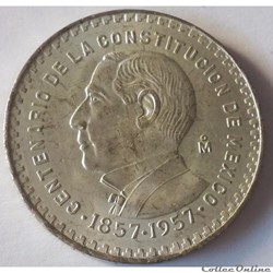 1 Peso 1957 Constitution Centennial