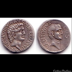 MARC ANTOINE et LUCIUS ANTONIUS - Denier
