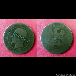 10 Cts Napoléon III contremarquée "CLICQUOT"