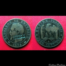 5 Cts Napoléon III contremarqué "SOMMELET A NOGENT."
