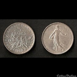 5 Francs Semeuse Argent 1962