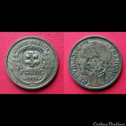 1 Franc Morlon poinçon croix de Lorraine