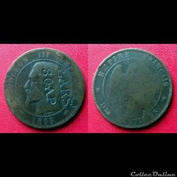 10 Cts Napoléon III Contremarquée "PEARS' SOAP"