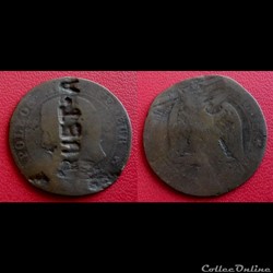 5 Cts Napoléon III Contremarquée "RUET.A"