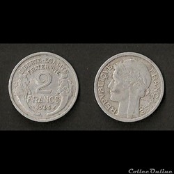 2 Francs Morlon Aluminium 1945