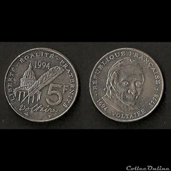 5 Francs Voltaire 1994