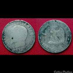 5 Cts Napoléon III tête nue Argentée 1854 A