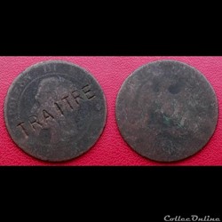 10 Cts Napoléon III Contremarquée "TRAITRE"