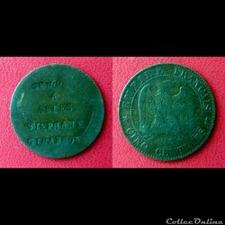 5 Cts Napoléon III contremarquée "GENOO A ARLES STEPHANE GIRARDOT"