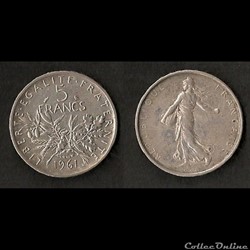 5 Francs Semeuse Argent 1961