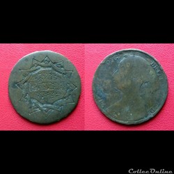 1 Penny Victoria regravé en jeton "poignée de mains"
