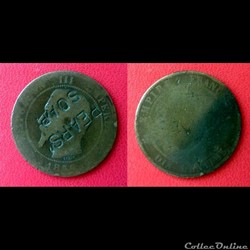 10 Cts Napoléon III Contremarquée "PEARS' SOAP"