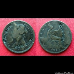 Half Penny contremarqué "KING DICK"