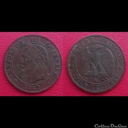 2 Cts Napoléon III Tête Laurée 1862 BB