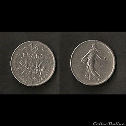 1/2 Franc Semeuse 1965 (Légende Fine)
