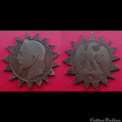 10 Cts Napoléon III découpée façon "éperon"