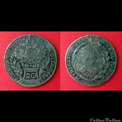 20 Kreuzer autriche 1764 regravée
