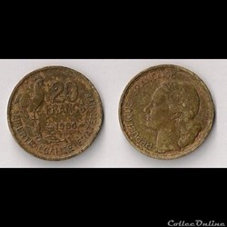 20 Francs George Guiraud 1950 B (3 Faucilles)