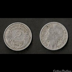 2 Francs Morlon Aluminium 1950 B