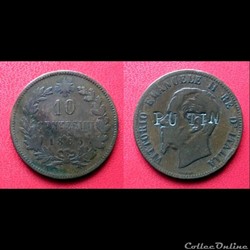 10 Centesimi contremarqué "PUTIN"