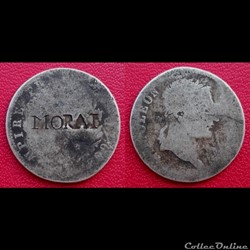 1 Franc Napoléon Bonaparte contrmarquée "MORAI"