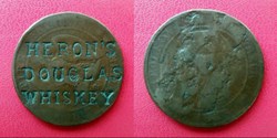 10 Cts Napoléon III contremarquée "HERON'S DOUGLAS WHISKEY"