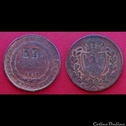 10 Centesimi Charles Félix 1826 contremarqué ED