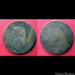10 Cts Napoléon III Contremarquée "GOTHARDS COALS"