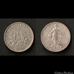 1 Franc Semeuse (Argent) 1917
