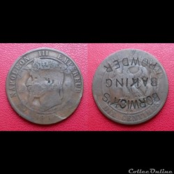 10 Cts Napoléon III Contremarquée "BORWICK'S BAKING POWDER"