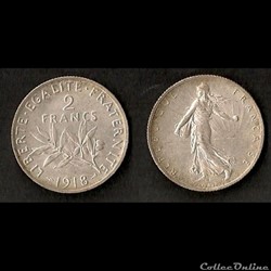 2 Francs Semeuse 1918