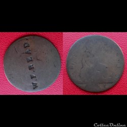 Half Penny Victoria de 1861 contremarqué "W.F.READ."