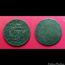 5 Cts Napoléon III Contremarqué "VIN DE NAPLES PUR..."