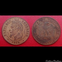 2 Cts Napoléon III Tête Laurée 1862 A