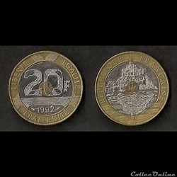 20 Francs Mont Saint-Michel 1992