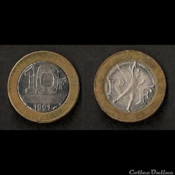 10 Francs Génie de la Bastille 1991 (Faux d'époque)