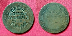 10 Cts Napoléon III "BAGNI S.SIMONE VIA GARIBALDI 11 BIS TORINO"