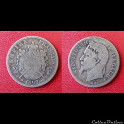 2 Francs Napoléon III Contremarquée SEDAN 1869 A