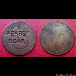10 Cts Napoléon III Contremarquée "PEARS' SOAP."
