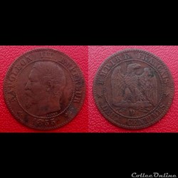2 Cts Napoléon III Tête Nue 1855 D (Ancre)